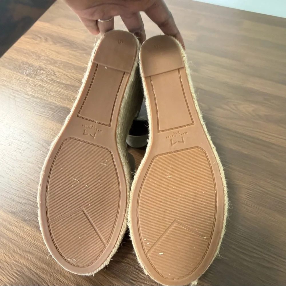 Marc Fisher Alida Espadrille Taupe Suede Wedge Sandals‎ Sz 11